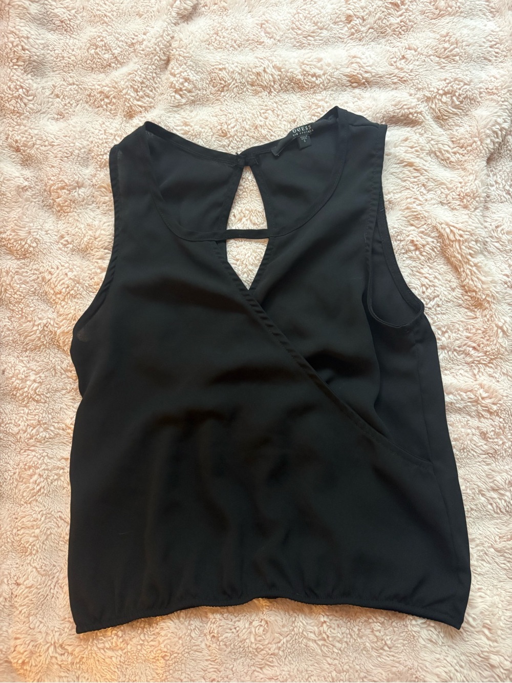 Guess Black Sleeveless Wrap-Style Camisole